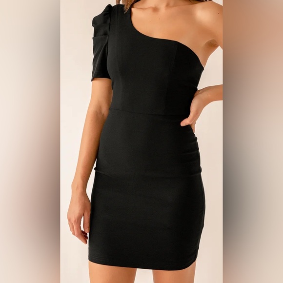 NWT Lulu's blue stay gorgeous one shoulder unique mini dress size XL - Picture 3 of 13